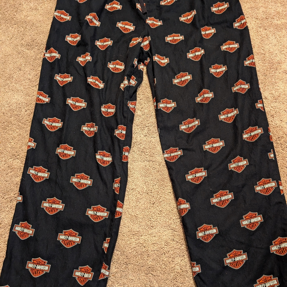 Men's Harley-Davidson Black Logo Pajama Pants Size XXLARGE